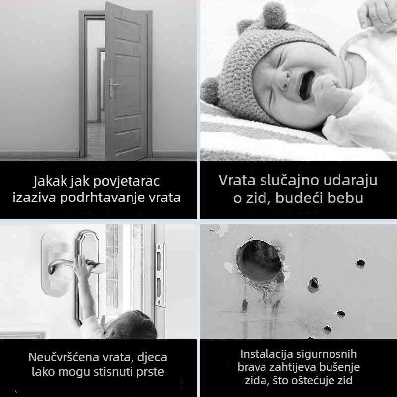Stopač za vrata - plastični, montiran na pod, protuklizni, moderni minimalistički stil