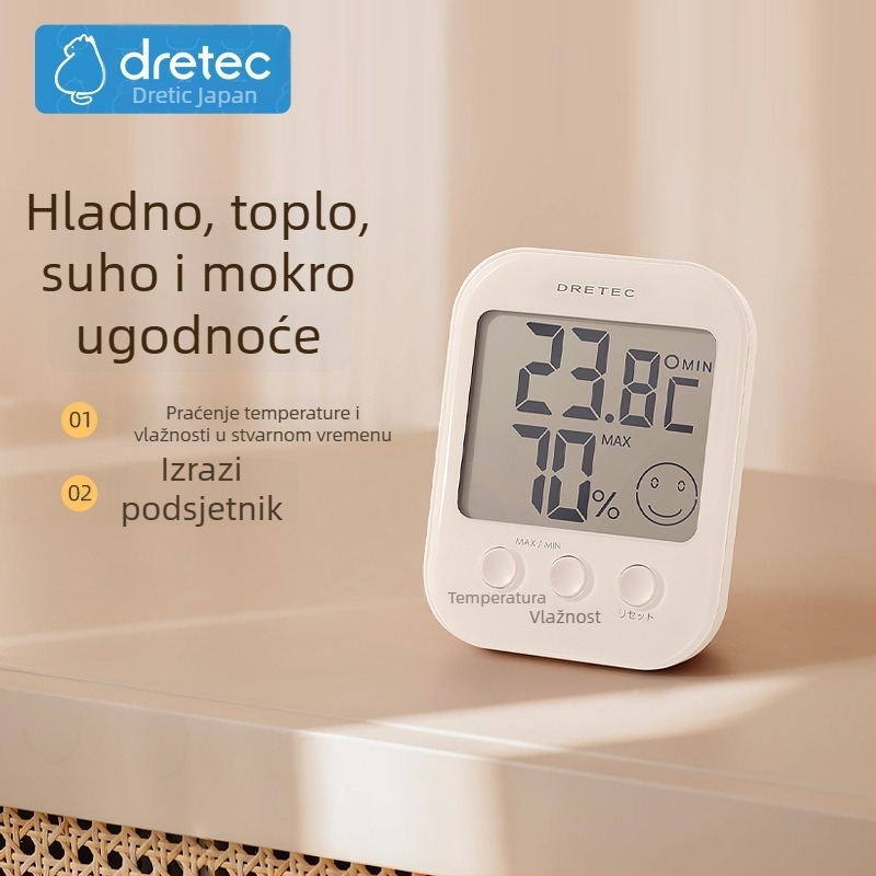 Mongec Eleec Unutarnji zidni termometar i mjerač vlage za dječju sobu – AAA baterija