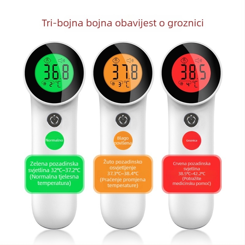 JM-01801 Rukomorni infracrveni termometar za čelo – medicinski termometar za mjerenje tjelesne temperature, sa suhom baterijom
