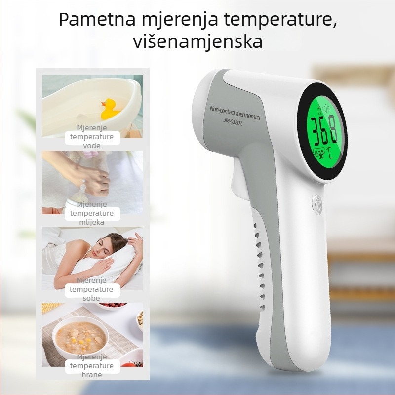 JM-01801 Rukomorni infracrveni termometar za čelo – medicinski termometar za mjerenje tjelesne temperature, sa suhom baterijom