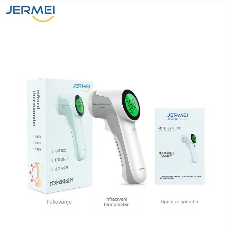 JM-01801 Rukomorni infracrveni termometar za čelo – medicinski termometar za mjerenje tjelesne temperature, sa suhom baterijom
