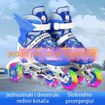 Dječje rolerske klizaljke s dvostrukim redom kotača, gornji dio od PU mreže, potplat od TPR