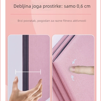 Joga prostirka s 8-slojnom sklopnom dizajnom, POE+PU koža površina, debljina 0,6 cm, težina 1 kg