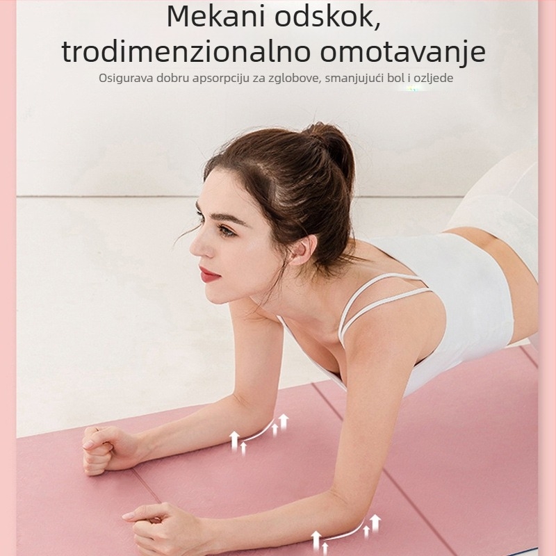 Joga prostirka s 8-slojnom sklopnom dizajnom, POE+PU koža površina, debljina 0,6 cm, težina 1 kg