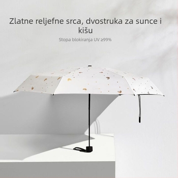 UV zaštitni kišobran kapsula, sklopiva, s 8 rebara, bakreni rebri, ručno otvaranje