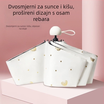 UV zaštitni kišobran kapsula, sklopiva, s 8 rebara, bakreni rebri, ručno otvaranje