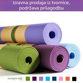 Joga prostirka, TPE materijal, 6 mm debljina, 900 g težine, linija poza, protuklizna