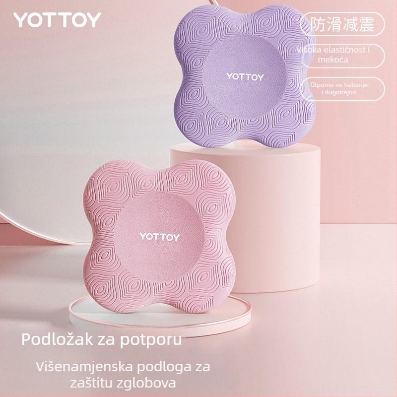 Joga prostirka za podršku lakta i koljena, debeli mekani protuklizni jastuk s motivom biljaka i cvijeća (PU, 20 mm, 125 g/kom)
