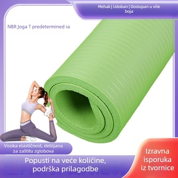 Gumena joga podloga s prugastim uzorkom, materijal NBR, težina 900 g, pogodna za fitness i jogu.