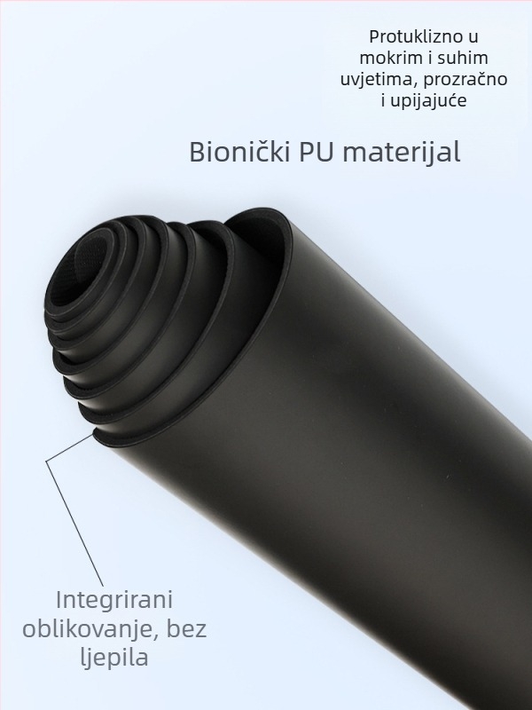 Joga prostirka od prirodnog kaučuka, protuklizna, 5 mm debljine, 3 kg, linije za poze