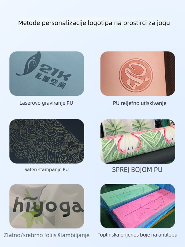 Joga prostirka od prirodnog kaučuka, protuklizna, 5 mm debljine, 3 kg, linije za poze