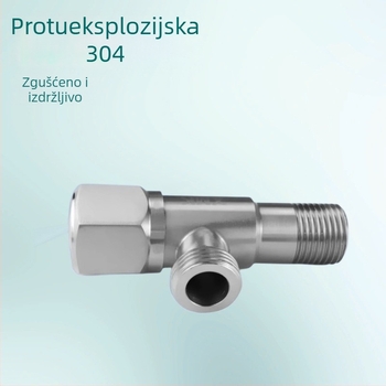 Eksplozijski otporan kutni ventil od nehrđajućeg čelika 304 za bojler (topla i hladna voda) – model XLAT-101AS, Ø20 mm, navoj, radni tlak 1