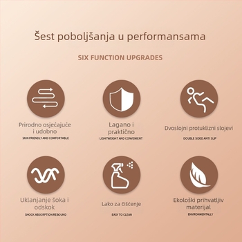 Joga podloga od TPE, prilagodljiva, debljina 0,3–0,8 cm, težina 600–1260 g.