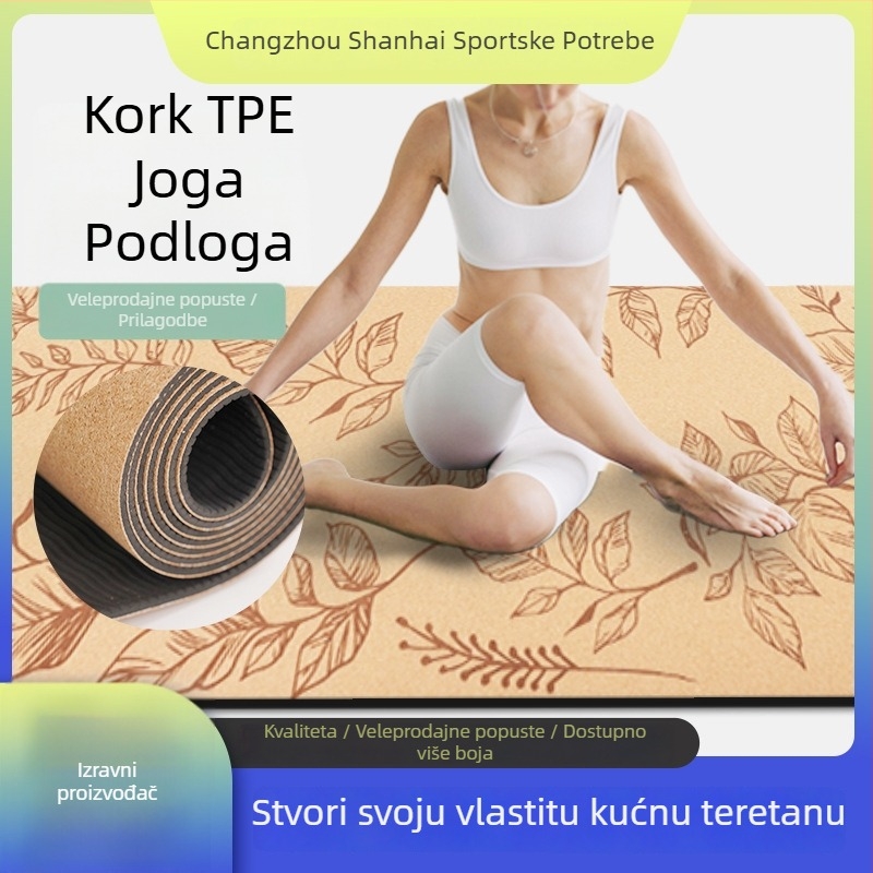 Joga podloga od TPE, prilagodljiva, debljina 0,3–0,8 cm, težina 600–1260 g.