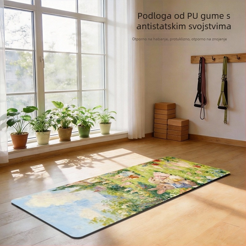 Joga prostirka od prirodne gume – 4 mm debljine, 2 kg, protuklizna, protiv plijesni, ekstra široka i duga