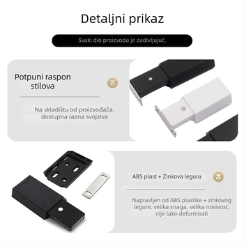 Uređaj za odskok vrata – teški, od ABS plastike; za vrata ormarića, ormariće za cipele i police; moderan minimalistički stil; injekcijsko lijevanje elektroplatinga; marka Yavet