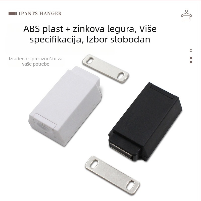 Uređaj za odskok vrata – teški, od ABS plastike; za vrata ormarića, ormariće za cipele i police; moderan minimalistički stil; injekcijsko lijevanje elektroplatinga; marka Yavet