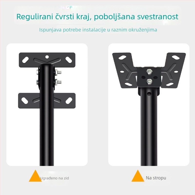 Univerzalni stropni nosač za dva televizora s dvostrukim ramenima (univerzalno; dva televizora; stropni nosač; dvostruka ramena)