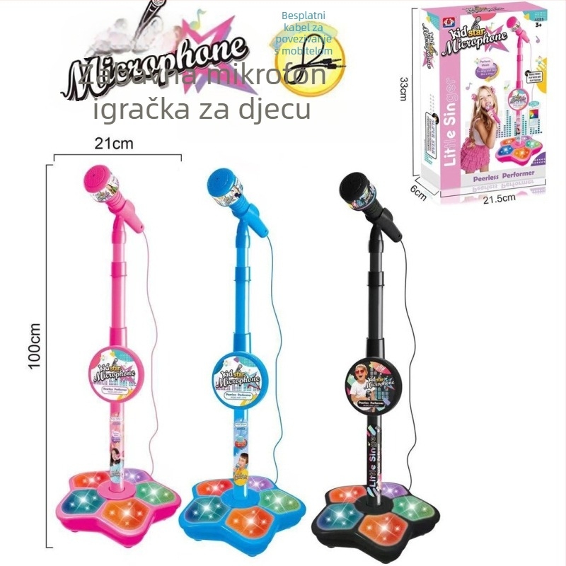 Dječja igračka gitara s mikrofonom i 5 svjetala za pjevanje (Materijal: plastika; Model: 5350; Snaga: 10; Dobna skupina: 4–6 godina)