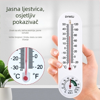 Visoko precizan mjerač temperature i vlage za staklenik, zidni, unutarnja upotreba, mokro-suhi termometar