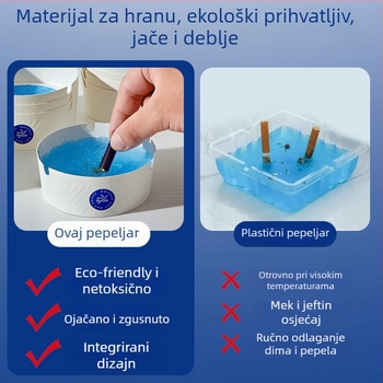 Jednokratni pepelnjak za dnevni boravak i ured — materijal: smola + polipropilen; marka Get up early; mogućnost prilagodbe; tiskanje logotipa.