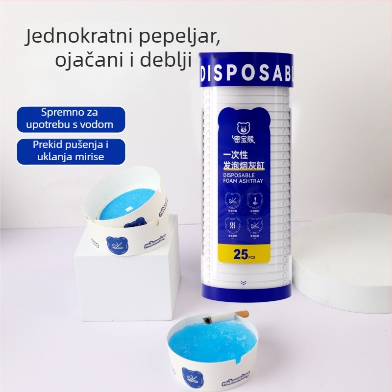 Jednokratni pepelnjak za dnevni boravak i ured — materijal: smola + polipropilen; marka Get up early; mogućnost prilagodbe; tiskanje logotipa.