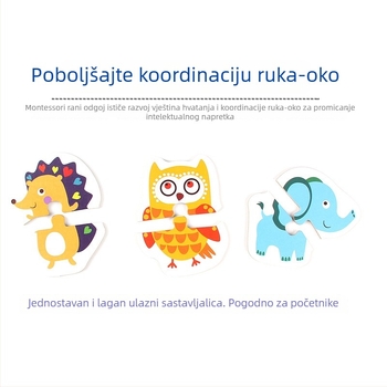 Duoqu Drveni 3D puzzle za djecu — početna razina spajanja, uzrast 4–6 godina