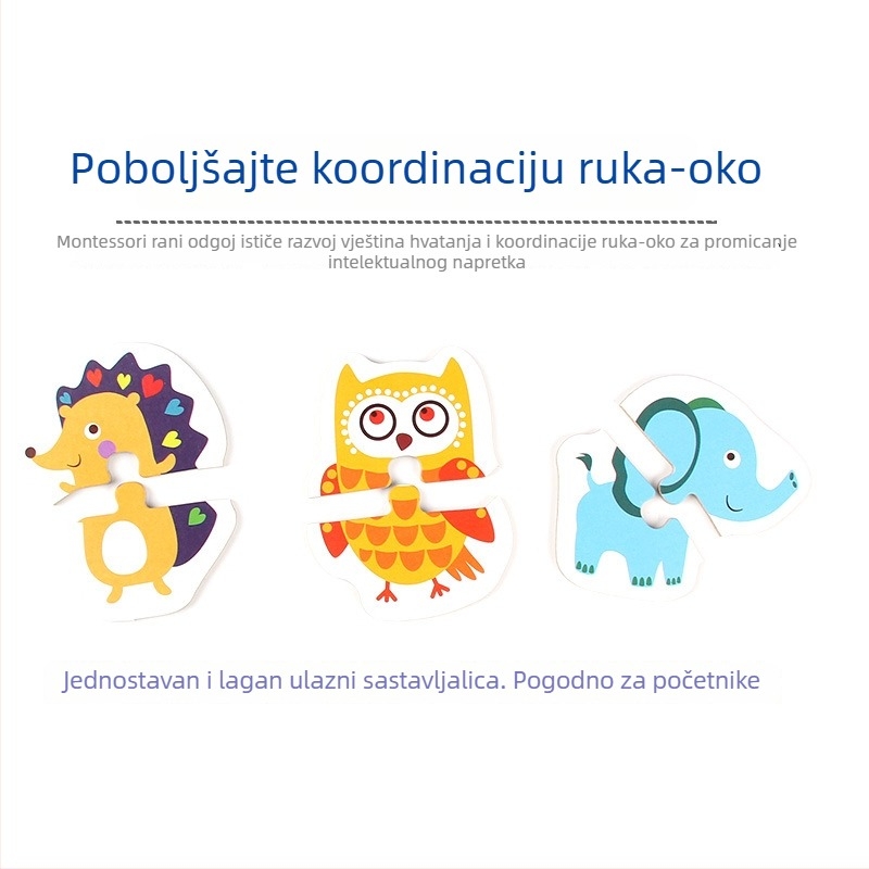 Duoqu Drveni 3D puzzle za djecu — početna razina spajanja, uzrast 4–6 godina