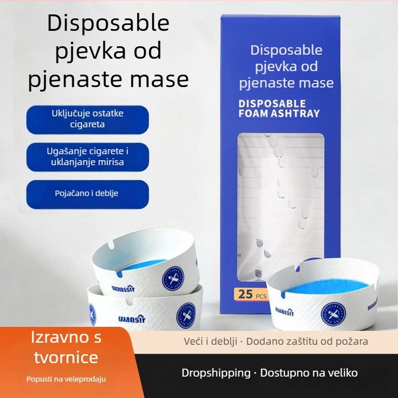 Jednokratni pepelnjak od smole, minimalistički dizajn, ispis logotipa, prilagođena obrada, model LX2500601