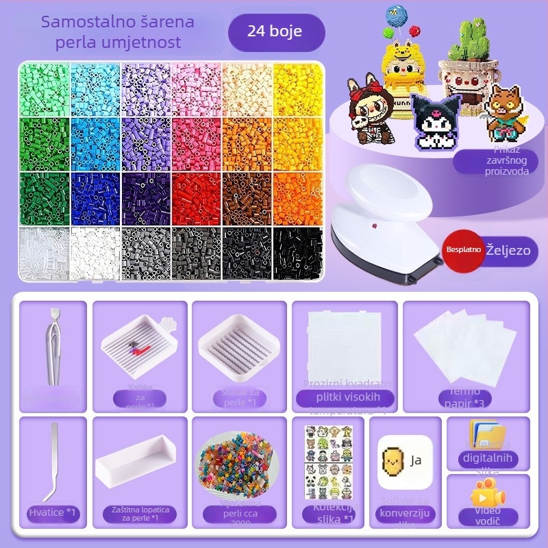 Set za izradu perlica s alatima za 3D slagalicu (plastika, 3D slagalica, OPP pakiranje, 14+)