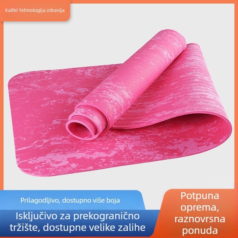 K-FIT TPE joga prostirka s geometrijskim uzorkom, debljina 6 mm, težina 500 g