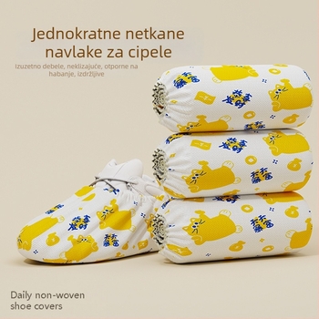Jednokratne navlake za unutarnje cipele, deblje, otporne na habanje, od nepropusnog materijala, s printom sretne mačke, prašću zaštita i protuklizno, za kućnu i školsku računalnu sobu