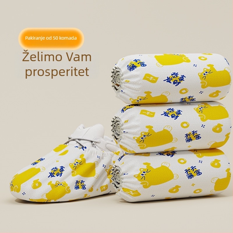 Jednokratne navlake za unutarnje cipele, deblje, otporne na habanje, od nepropusnog materijala, s printom sretne mačke, prašću zaštita i protuklizno, za kućnu i školsku računalnu sobu