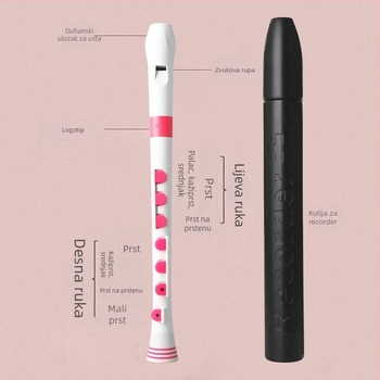 NUVO plastični rekorder, izrađen od smole, kartonsko pakiranje, početnički glazbeni instrument