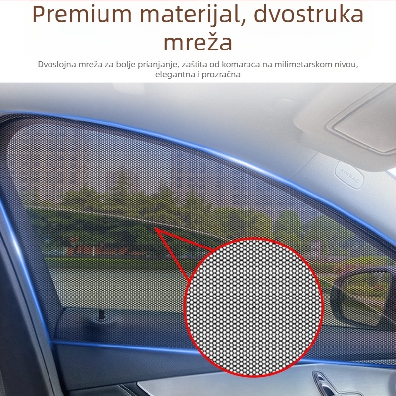 Mreža protiv komaraca za bočne prozore automobila – mreža za insekte za univerzalne bočne prozore, sjenilo, minimalistički stil, prilagodljivo