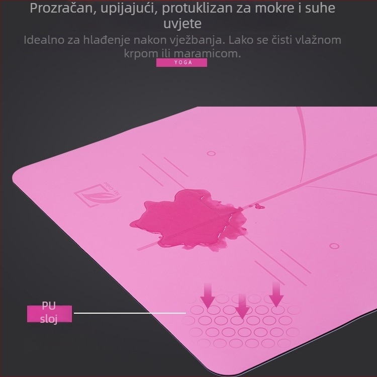 Joga podloga od prirodnog kauča s blagim nedostacima, dimenzije 183 × 68 cm, debljina 3–5 mm