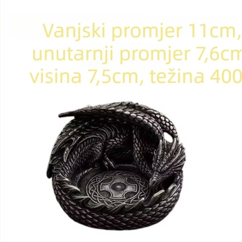 Pepeljara s dragonom u europskom stilu, kreativna i personalizirana, materijal: smola; višekratna upotreba; dekorativna; pogodna za dar
