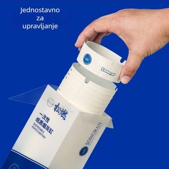 Jednokratni pepelnik od papirnoga šalice, zgušnjen i očvrsnut, za ured, prenosan, mogućnost prilagođavanja i ispisa logotipa