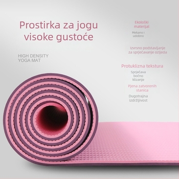 TPE podloga za jogu s crtama držanja tijela, 6 mm, višenamjenska ekološki prihvatljiva joga oprema, prijenosna