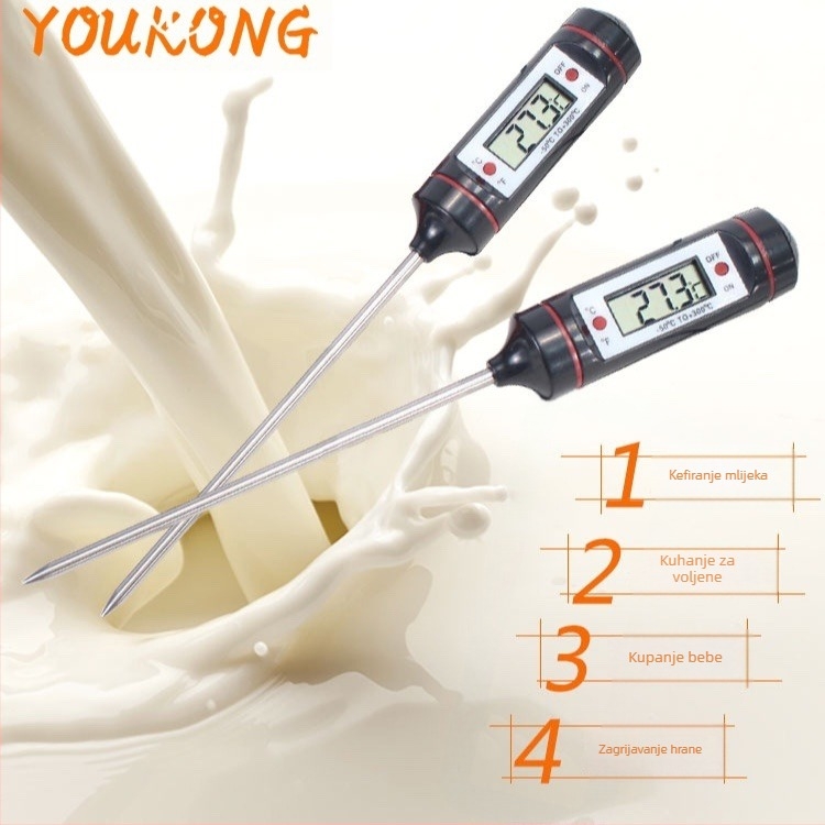 Youkong digitalni termometar za hranu sa sondom, tip olovke, za BBQ - mjerenje temperature sobe, vode, ulja i zraka