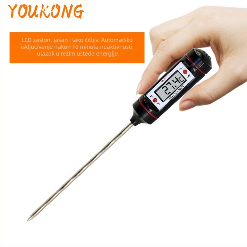 Youkong digitalni termometar za hranu sa sondom, tip olovke, za BBQ - mjerenje temperature sobe, vode, ulja i zraka