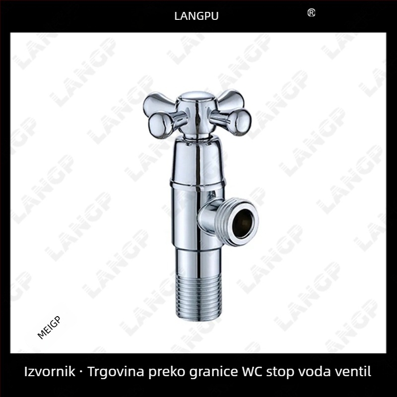 Nerđajući čelični trostrani kutni ventil za WC i bojler, model 810; moderan i jednostavan dizajn; visok protok; prilagodba proizvodnje dostupna; licencirana privatna oznaka