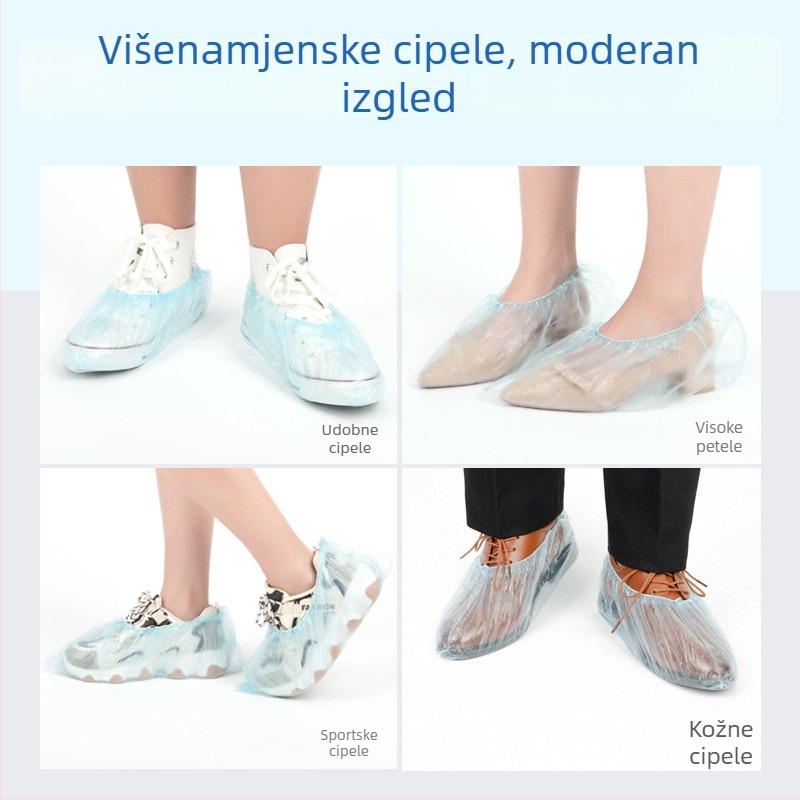 Jednokratne navlake za cipele od PE, 100 kom, vodootporne i protuklizne, normalna debljina