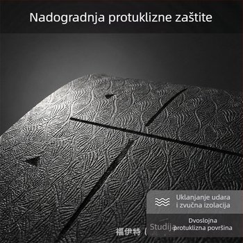 Joga podloga s produženom dužinom i širinom, protuklizna, zvučno-apsorpcijska i udarne apsorpcija, materijal TPE; težina oko 850 g; debljina 0,8 cm; crte za držanje tijela; mogućnost prilagodbe