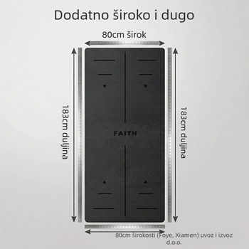 Joga podloga s produženom dužinom i širinom, protuklizna, zvučno-apsorpcijska i udarne apsorpcija, materijal TPE; težina oko 850 g; debljina 0,8 cm; crte za držanje tijela; mogućnost prilagodbe