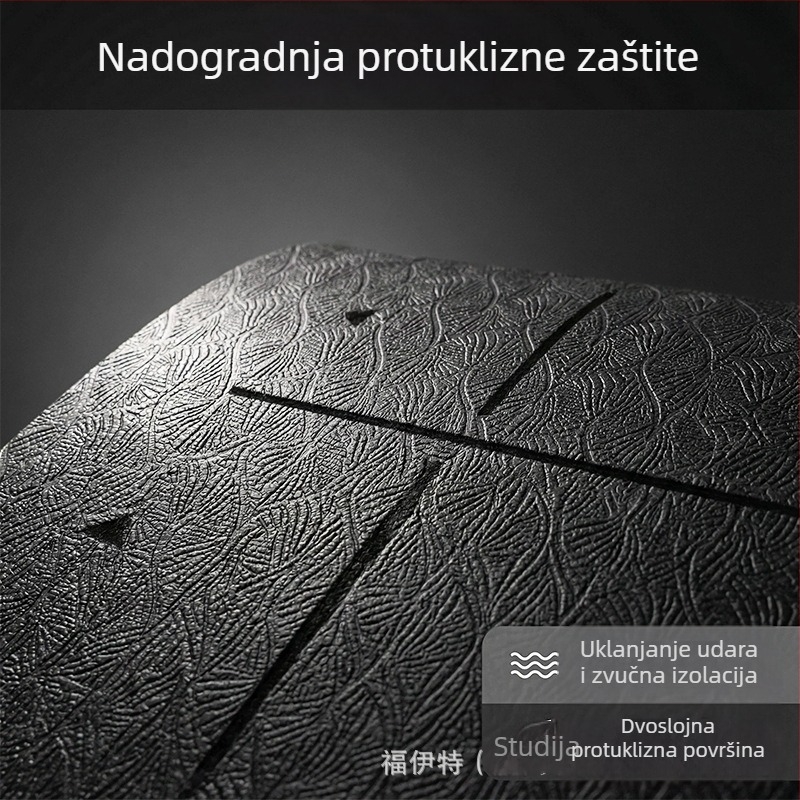 Joga podloga s produženom dužinom i širinom, protuklizna, zvučno-apsorpcijska i udarne apsorpcija, materijal TPE; težina oko 850 g; debljina 0,8 cm; crte za držanje tijela; mogućnost prilagodbe