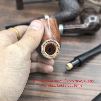 Fajka – Ručno izrađena prava lula Heatherwood, modern minimalistički stil, moguć tisak logotipa, model P3226