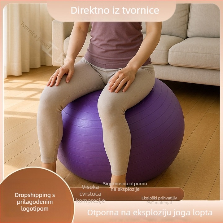 PVC lopta za jogu otpornu na eksplozije, napuhivačka, za Pilates i masažu