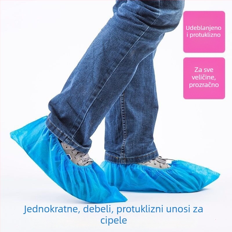 Jednokratne navlake za cipele od netkane tkanine, otporne na habanje, deblje, zaštita od prašine i protiv klizanja za laboratorije (Podrijetlo: Shandong; Marka: Aoxing; Vrsta: Drugo; Funkcija: Zaštita od prašine; Materijal: netkana tkanina)