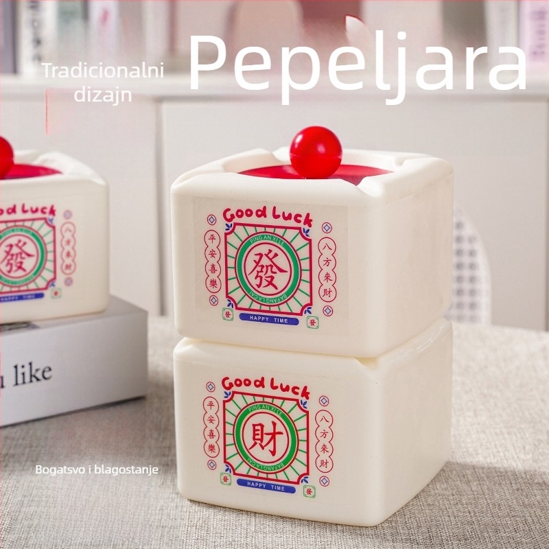 Pepeljara s poklopcem – smola, dekorativno skladištenje, višekratna upotreba, kreativni nacionalni stil